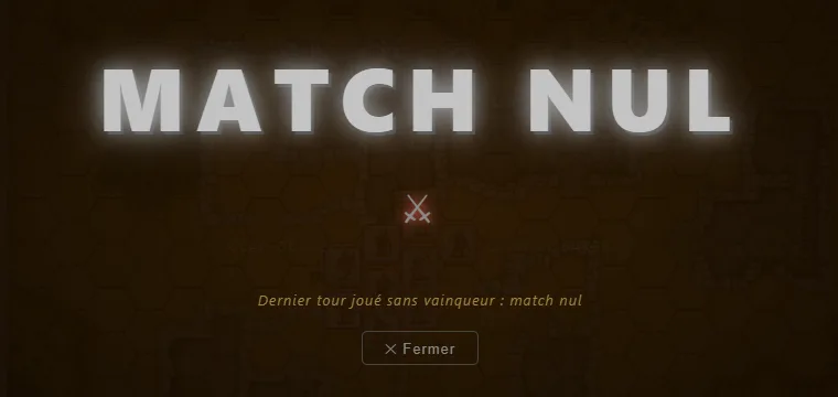 The end of game banner